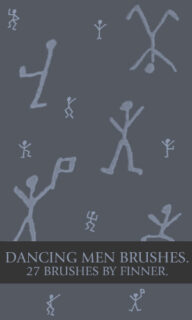 27种不同造型的手绘涂鸦小人、火柴人Photoshop笔刷下载-玩吧资源站