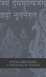 印度神像图案纹理Photoshop宗教元素笔刷-玩吧资源站