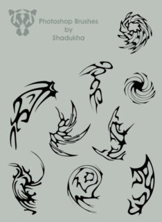 非主流形象化刺青、纹饰图案Photoshop笔刷下载-玩吧资源站