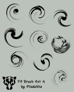 漩涡图案Photoshop纹饰笔刷素材下载-玩吧资源站