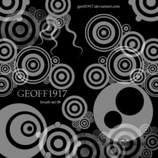 非主流同心圆背景图案花纹Photoshop笔刷素材-玩吧资源站