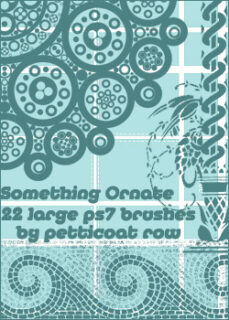 22种古典式印花图案Photoshop装饰印花笔刷下载-玩吧资源站