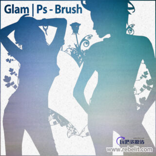 效果漂亮的女孩轮廓剪影PS人像剪影笔刷素材-玩吧资源站