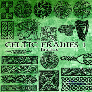 来自远古时代的凯尔特古典花纹图案Photoshop笔刷下载-玩吧资源站