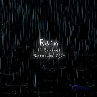 模拟下雨背景效果Photoshop小雨背景笔刷素材-玩吧资源站