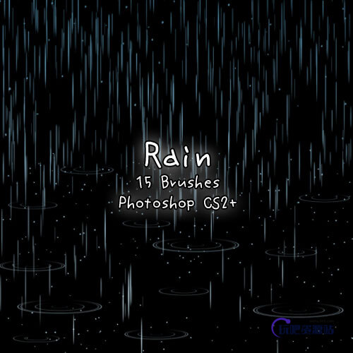 模拟下雨背景效果Photoshop小雨背景笔刷素材