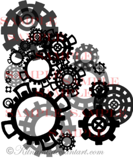 齿轮式风格的印花图案PS笔刷下载-玩吧资源站