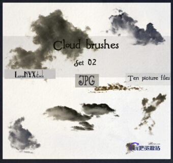 真实的天空白云、云朵图形Photoshop笔刷素材下载（JPG图片格式）-玩吧资源站