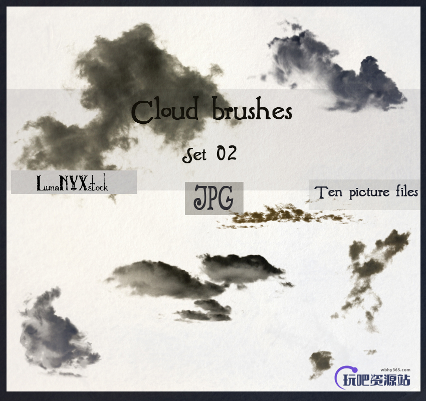 真实的天空白云、云朵图形Photoshop笔刷素材下载（JPG图片格式）