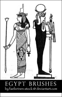 古埃及法老图形、埃及文化印花图案Photoshop笔刷下载-玩吧资源站