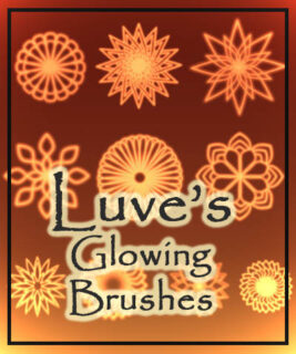 萤火虫式对称花纹图案Photoshop笔刷下载-玩吧资源站