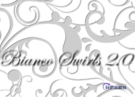 矢量风格式植物印花图案、墙壁花纹PS笔刷素材-玩吧资源站