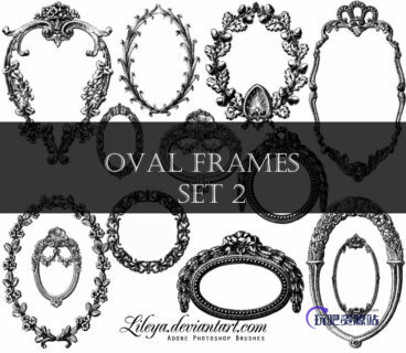 复古欧式画框、镜框花纹图案PS笔刷素材下载-玩吧资源站