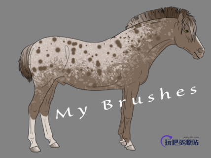 喷漆斑点纹理图案PS笔刷下载-玩吧资源站