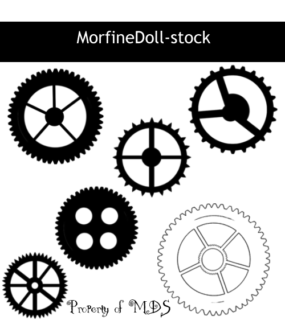 各种机械齿轮图案PS笔刷下载-玩吧资源站