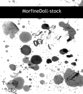 血迹、指纹图案效果PS案发现场笔刷素材-玩吧资源站