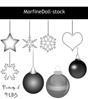 圣诞节挂坠图案PS笔刷下载-玩吧资源站