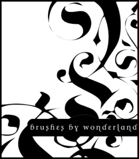 欧式线条勾勒艺术印花图案PS笔刷下载-玩吧资源站