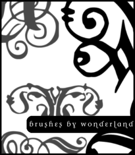 手绘涂鸦欧式印花图案PS花纹笔刷-玩吧资源站