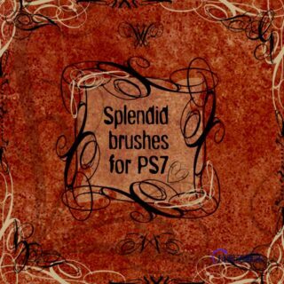 中东古典混乱线条艺术印花图案PS笔刷下载-玩吧资源站