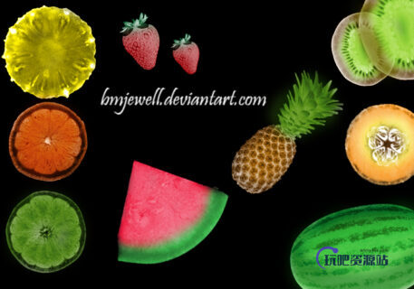 安检机下的水果图形PS笔刷-玩吧资源站