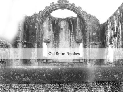 9种废墟和石墙环境状态PS笔刷下载-玩吧资源站