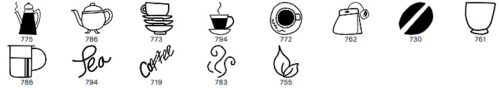 卡通咖啡杯、咖啡壶、茶杯、茶壶、茶包等PS笔刷下载-玩吧资源站