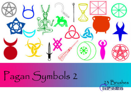 邪恶宗教、异端符号PS笔刷素材-玩吧资源站