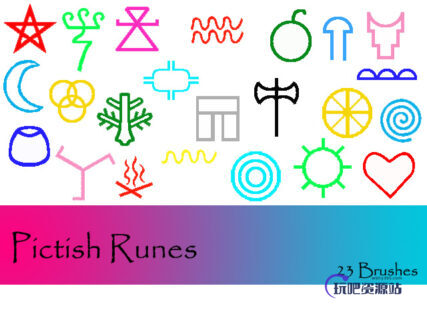 奇异符号笔刷PS素材下载-玩吧资源站