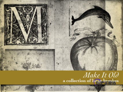 陈旧的背景纹理、残破岁月痕迹纹理PS笔刷素材-玩吧资源站