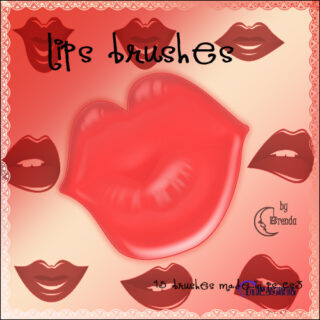 性感唇印、口红印记PS笔刷下载-玩吧资源站