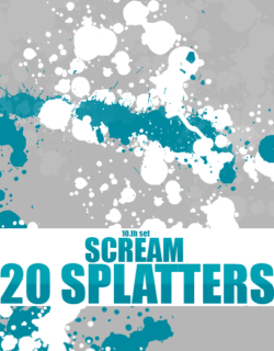 20种油漆、喷漆滴溅效果PS纹理素材笔刷-玩吧资源站