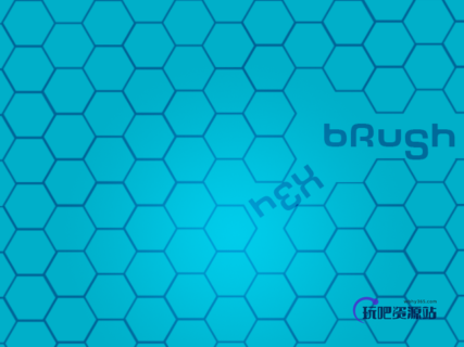 蜂窝型纹理、科技元素背景PS笔刷素材下载-玩吧资源站