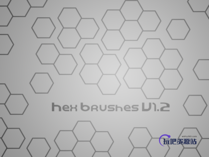 六边形背景图案、蜂窝状背景纹理PS笔刷下载-玩吧资源站