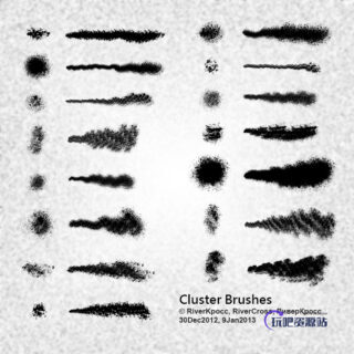 中国毛笔笔触、油漆毛刷笔触PS笔刷素材下载-玩吧资源站