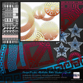 15种回型图案、齿轮机械风格的图案Illustrator笔刷/Ai画笔素材下载-玩吧资源站