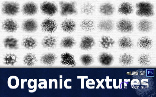 35种不同形状的纹理材质效果PS笔刷免费下载-玩吧资源站