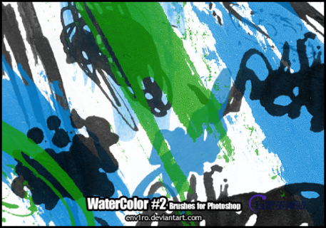 水彩涂鸦痕迹纹理效果PS笔刷下载-玩吧资源站
