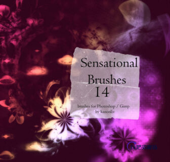 14种抽象式分析花纹图案PS笔刷下载-玩吧资源站