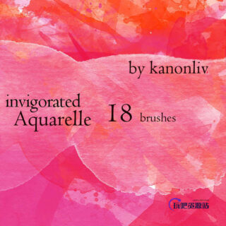 18种水彩浸润纹理效果PS笔刷下载-玩吧资源站