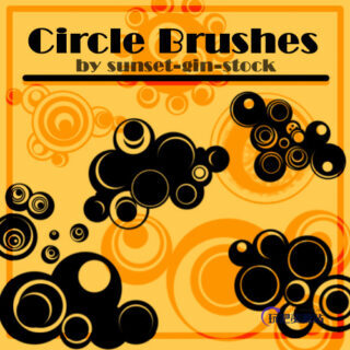非主流时尚同心圆叠加图形装饰PS笔刷下载-玩吧资源站