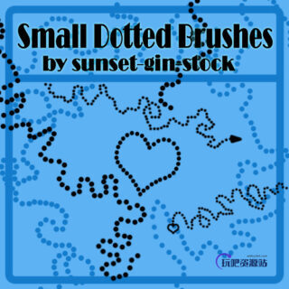 点划线图案装饰PS笔刷下载-玩吧资源站