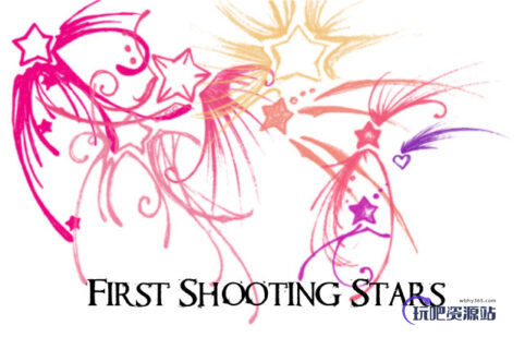 手绘涂鸦星星装饰PS笔刷素材下载-玩吧资源站