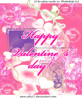 情人节爱心图案装饰PS美图笔刷-玩吧资源站