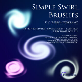 漩涡式光影效果PS笔刷素材下载-玩吧资源站