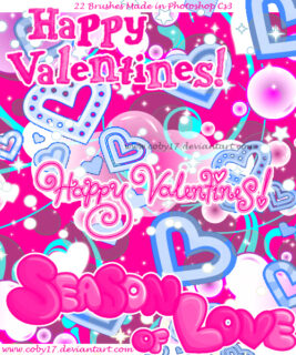 情人节、丘比特爱心装饰PS笔刷下载-玩吧资源站