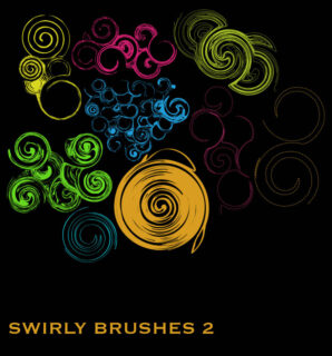 漩涡油漆刷子纹理效果PS笔刷下载-玩吧资源站