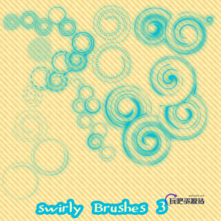 螺旋式、漩涡式图案PS笔刷下载-玩吧资源站