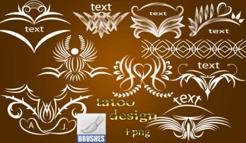 漂亮的纹饰、纹身式印花图案PS笔刷下载-玩吧资源站