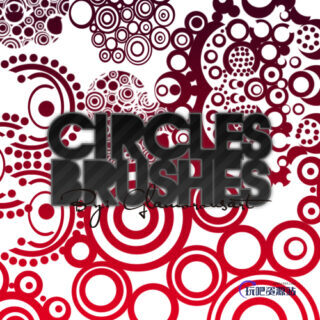 时尚非主流同心圆、小圆圈背景图案Photoshop笔刷素材下载-玩吧资源站